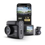 Qubo Smart Dashcam Pro 2.7K + Rear| QHD+| 5MP & 2MP| NightPulse Vision| GPS| 2LCD In-car Camera System (2 Camera, 1440p)