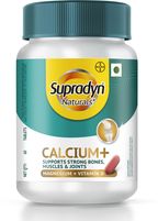 Supradyn Naturals Calcium+ For Men and Women, 100% Vegetarian,For Stronger Bones & Health (60 Tablets)