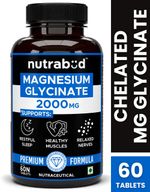 Nutrabud Magnesium Glycinate 2000mg – 100% RDA – For Better Sleep & Muscle Recovery (60 Tablets)