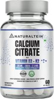 NATURALTEIN Calcium Citrate with Vitamin D3 + K2 (MK7) | Bone & Joint Support (60 Tablets)