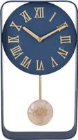 Flipkart SmartBuy Analog 34 cm X 18 cm Wall Clock (Dark Blue, Without Glass, Standard)