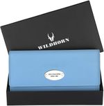WILDHORN Women Casual, Evening/Party, Formal, Travel, Trendy Blue Genuine Leather RFID  Wallet (6 Card Slots)