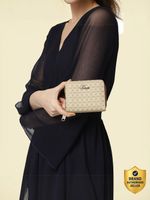 LAVIE Women Casual Beige Artificial Leather Wallet (6 Card Slots)