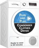 BOSCH 7 kg with 99.9% Dry Clothes Dryer with In-built Heater White (WTN86203IN)