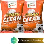 Brono Active Wash Detergent Powder | Deep Cleaning | Bright Clothes | PK1H1 Detergent Powder (Multi) (10 kg)