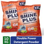 Shaktishali SHINE PLUS Active Wash Detergent Powder | Tough on Stains | Gentle on Fabrics, Colour-Safe Detergent Powder (Active Fresh) (10 kg)