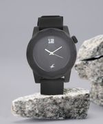 Fastrack Quartz Black Dial Black Silicone Strap Unisex Analog Wat…more