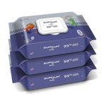 BUMTUM Baby 99% Water Wet Wipes Pack of 3 (216 Wipes)