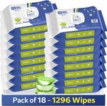 BabiFy Extra Soft Premium Baby Wipes With Aloe Vera | Rush & Paraben-Free (Pack of 18) (1296 Wipes)
