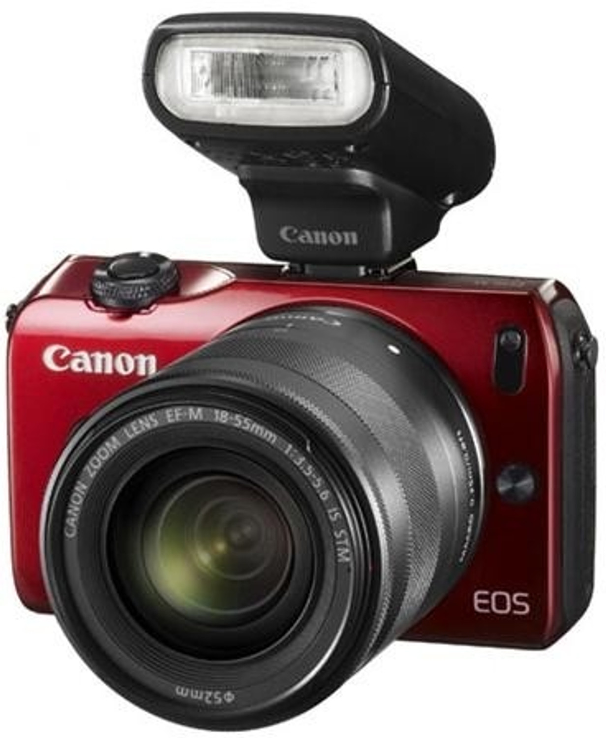 Image of Canon EOS-M Body with 18-55 mm Lens & Speedlite-90x Flash Mirrorless Camera