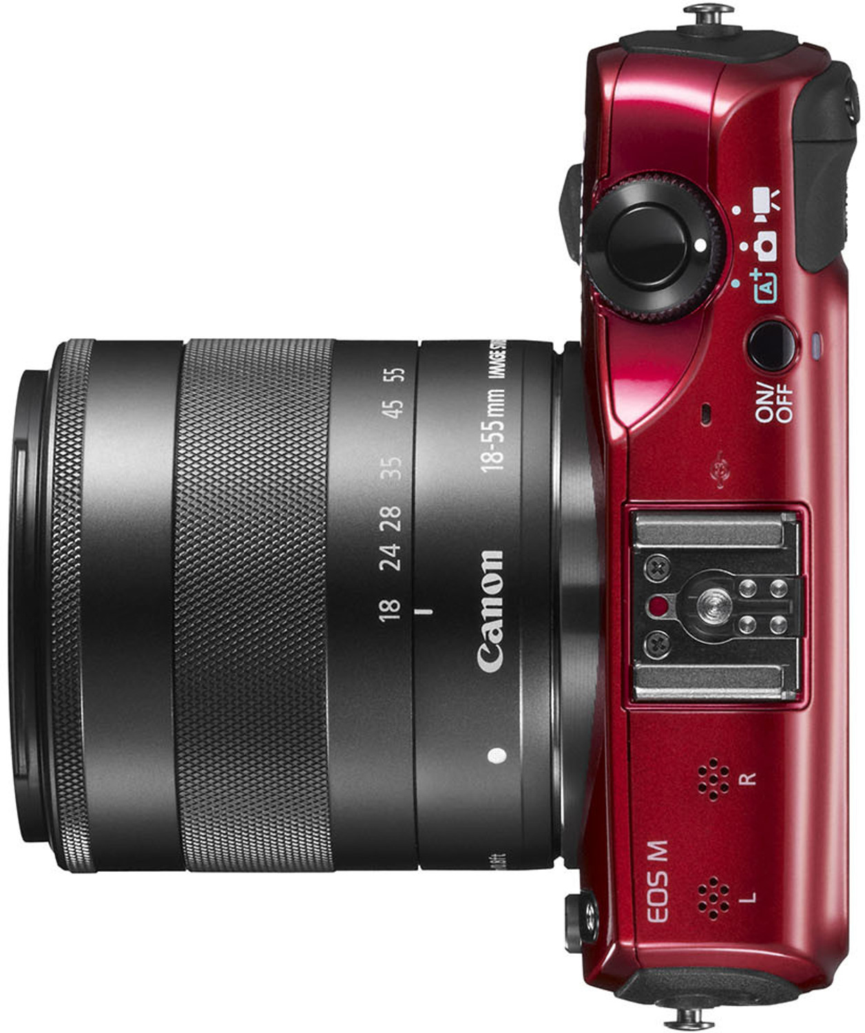 Image of Canon EOS-M Body with 18-55 mm Lens & Speedlite-90x Flash Mirrorless Camera
