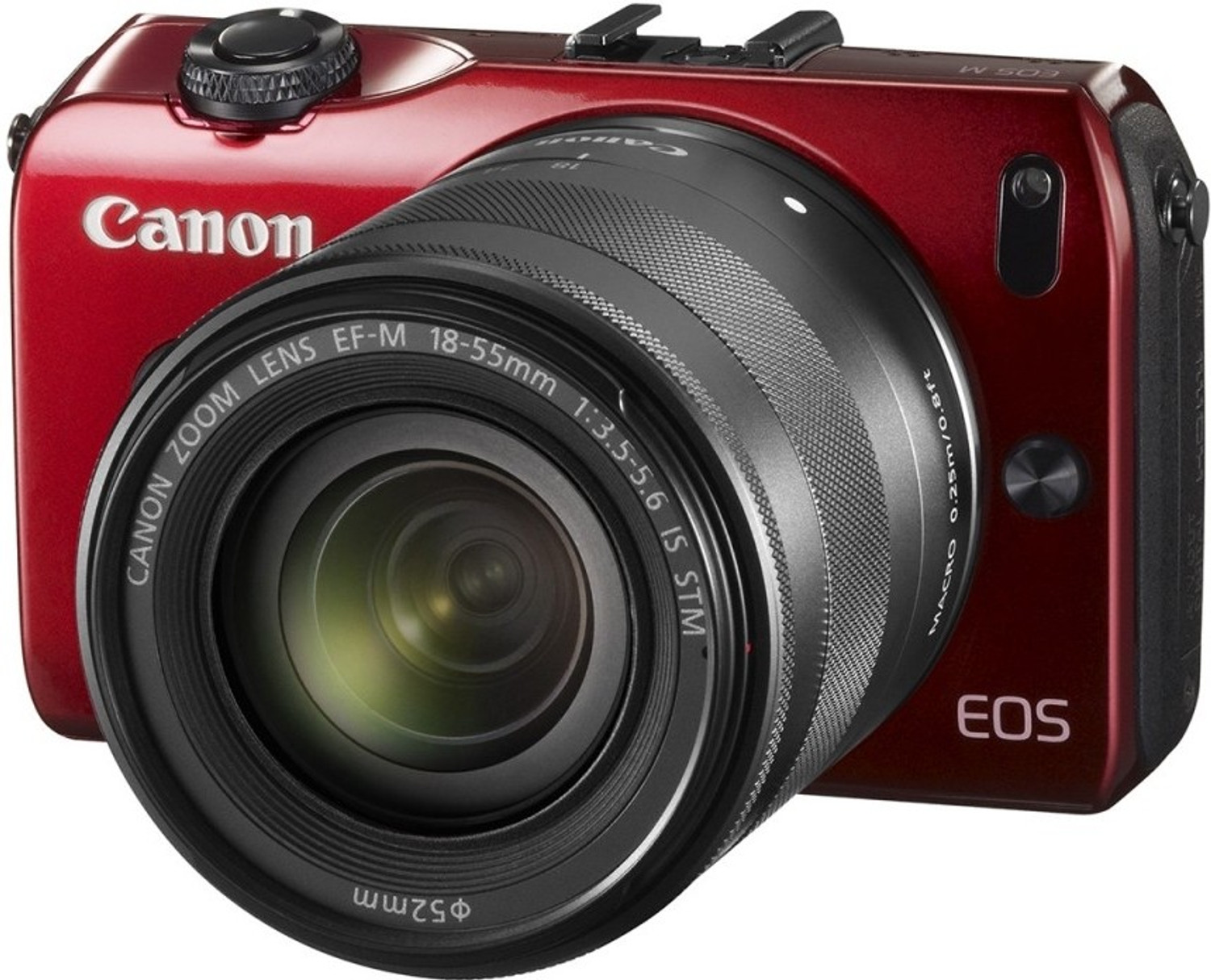Image of Canon EOS-M Body with 18-55 mm Lens & Speedlite-90x Flash Mirrorless Camera