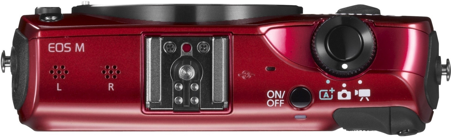 Image of Canon EOS-M Body with 18-55 mm Lens & Speedlite-90x Flash Mirrorless Camera