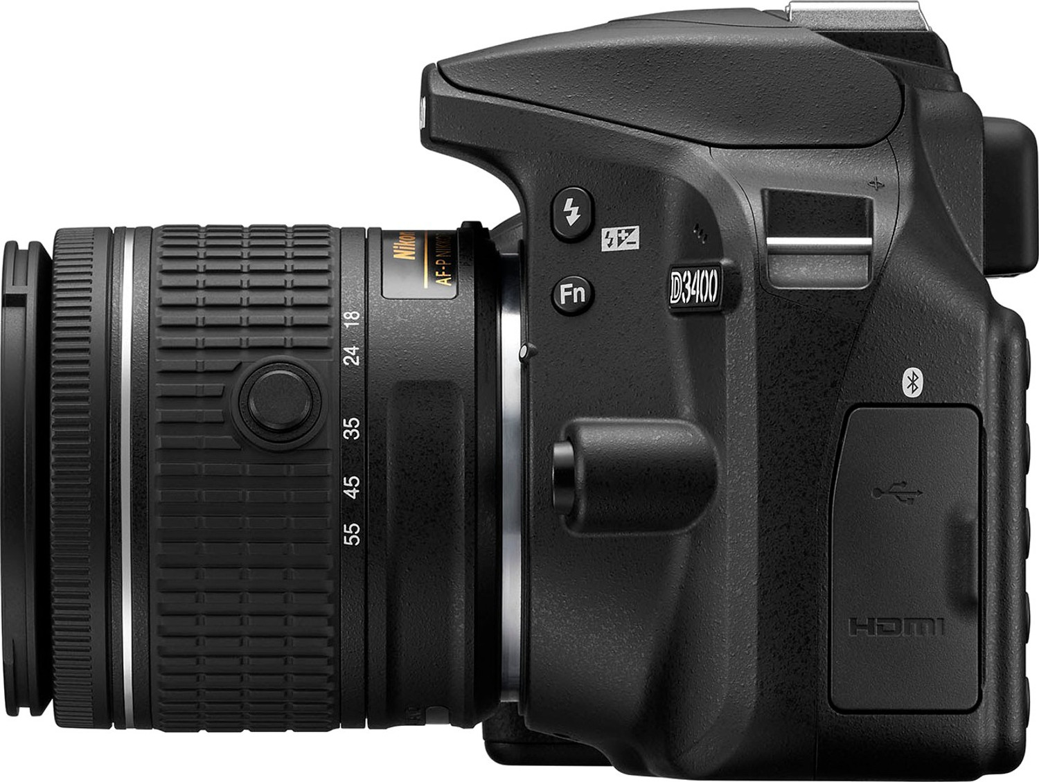 Image of NIKON D3400 DSLR Camera Body with Single Lens: AF-P DX NIKKOR 18-55 mm f /3.5-5.6G VR Kit (16 GB SD Card + Camera Bag)