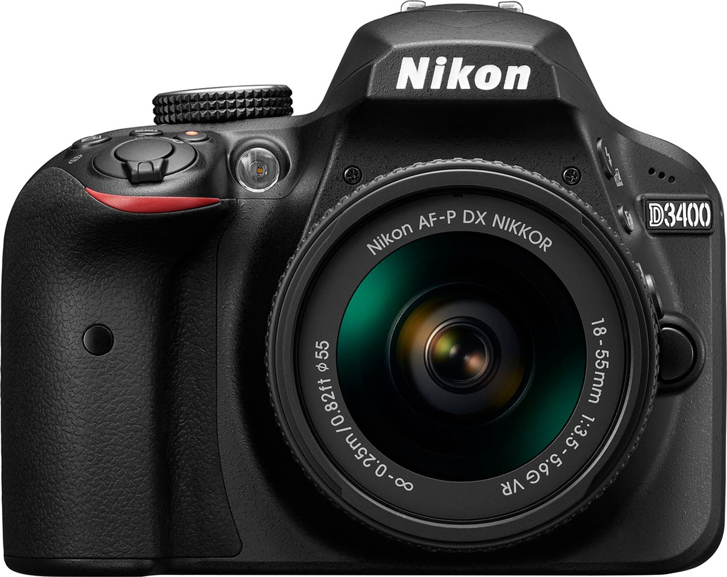 Image of NIKON D3400 DSLR Camera Body with Single Lens: AF-P DX NIKKOR 18-55 mm f /3.5-5.6G VR Kit (16 GB SD Card + Camera Bag)