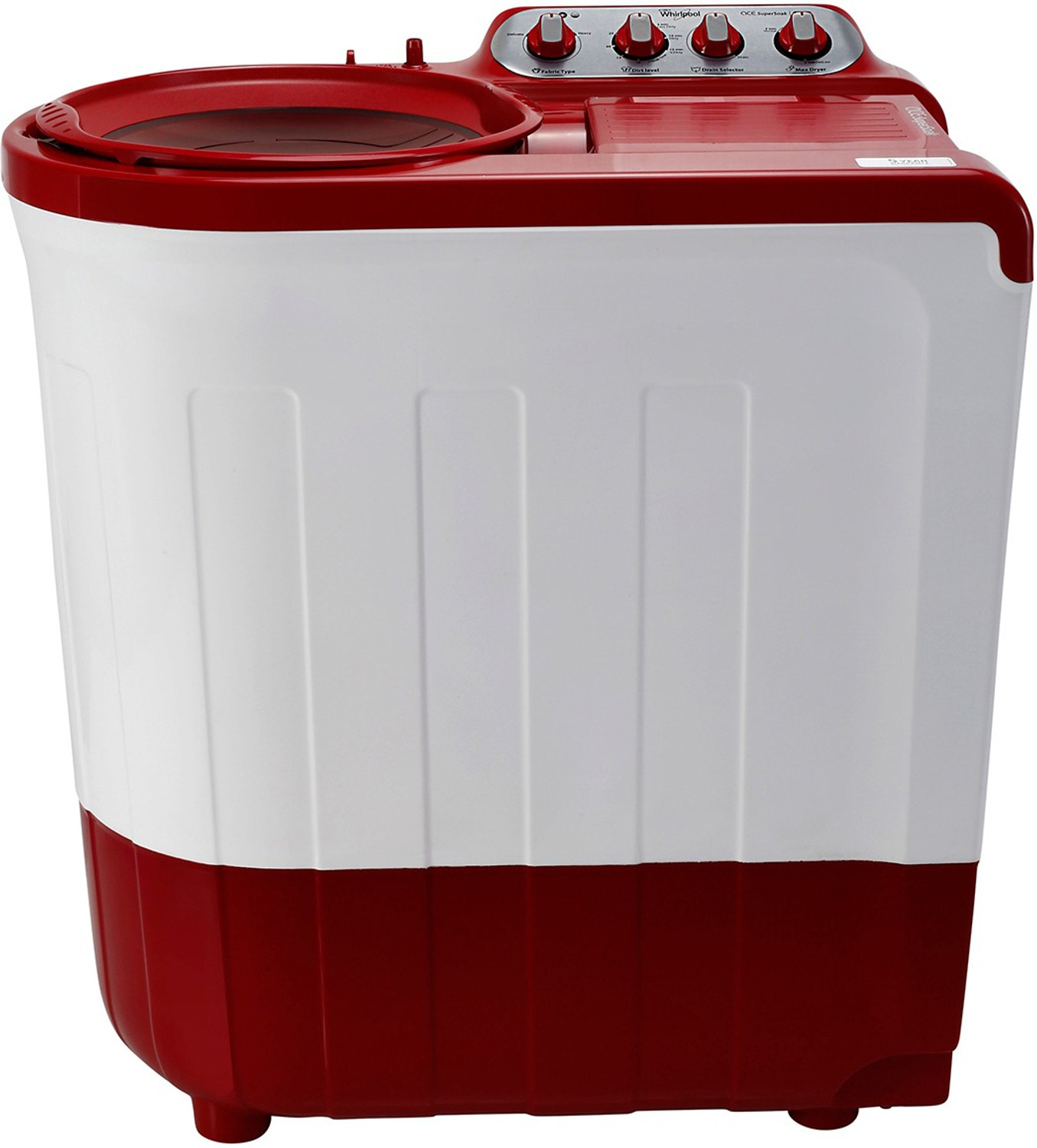 Image of Whirlpool 7.5 kg 5 Star, Supersoak Technology Semi Automatic Top Load Washing Machine Red