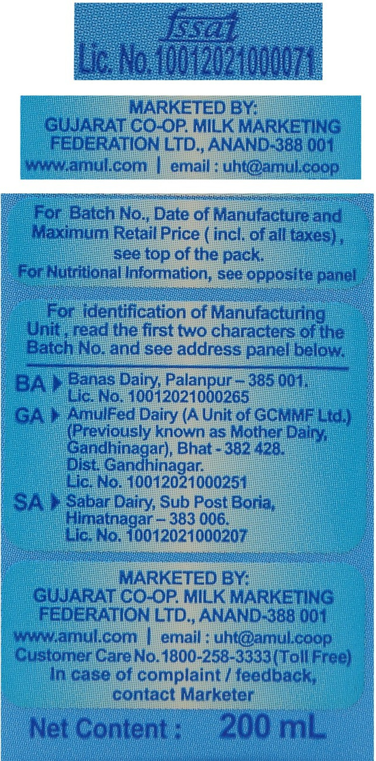 Image of Amul Taaza Homogenised Toned Milk