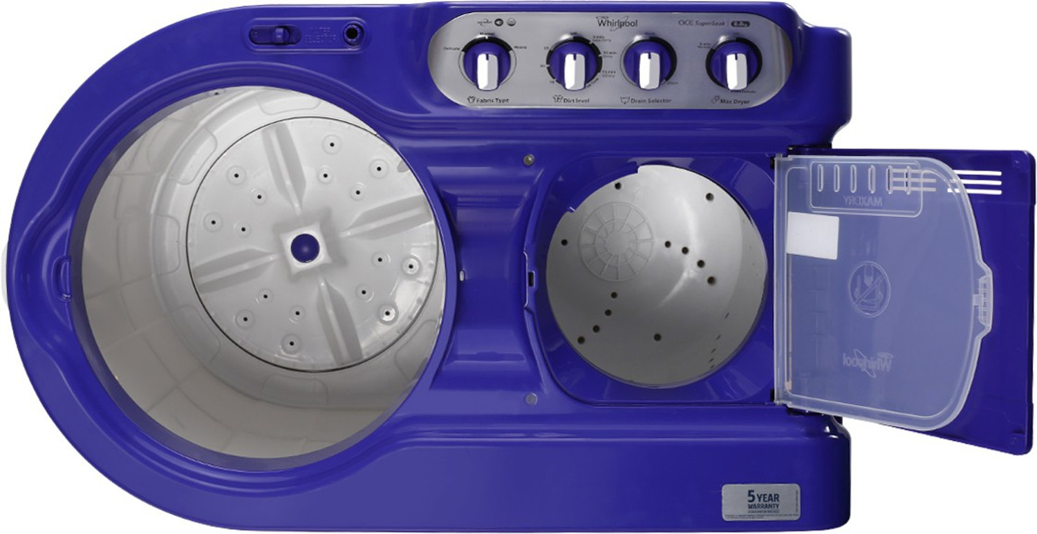 Image of Whirlpool 8 kg 5 Star, Supersoak Technology Semi Automatic Top Load Washing Machine Purple
