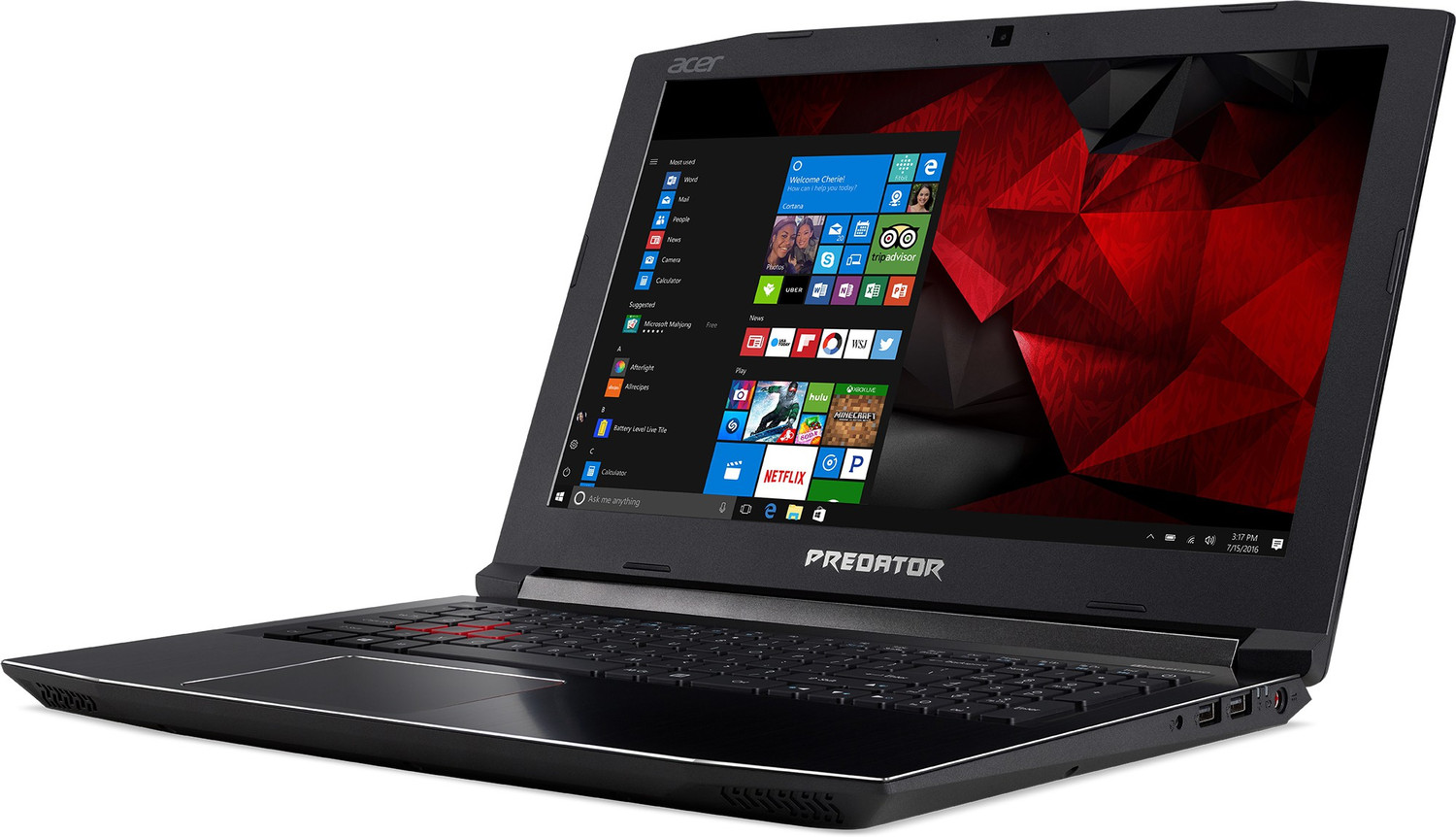Image of Acer Predator Helios 300 Intel Core i7 7th Gen 7700HQ - (8 GB /1 TB HDD /128 GB SSD /Windows 10 Home /4 GB Graphics /NVIDIA GeForce GTX 1050Ti) G3-572 Gaming Laptop