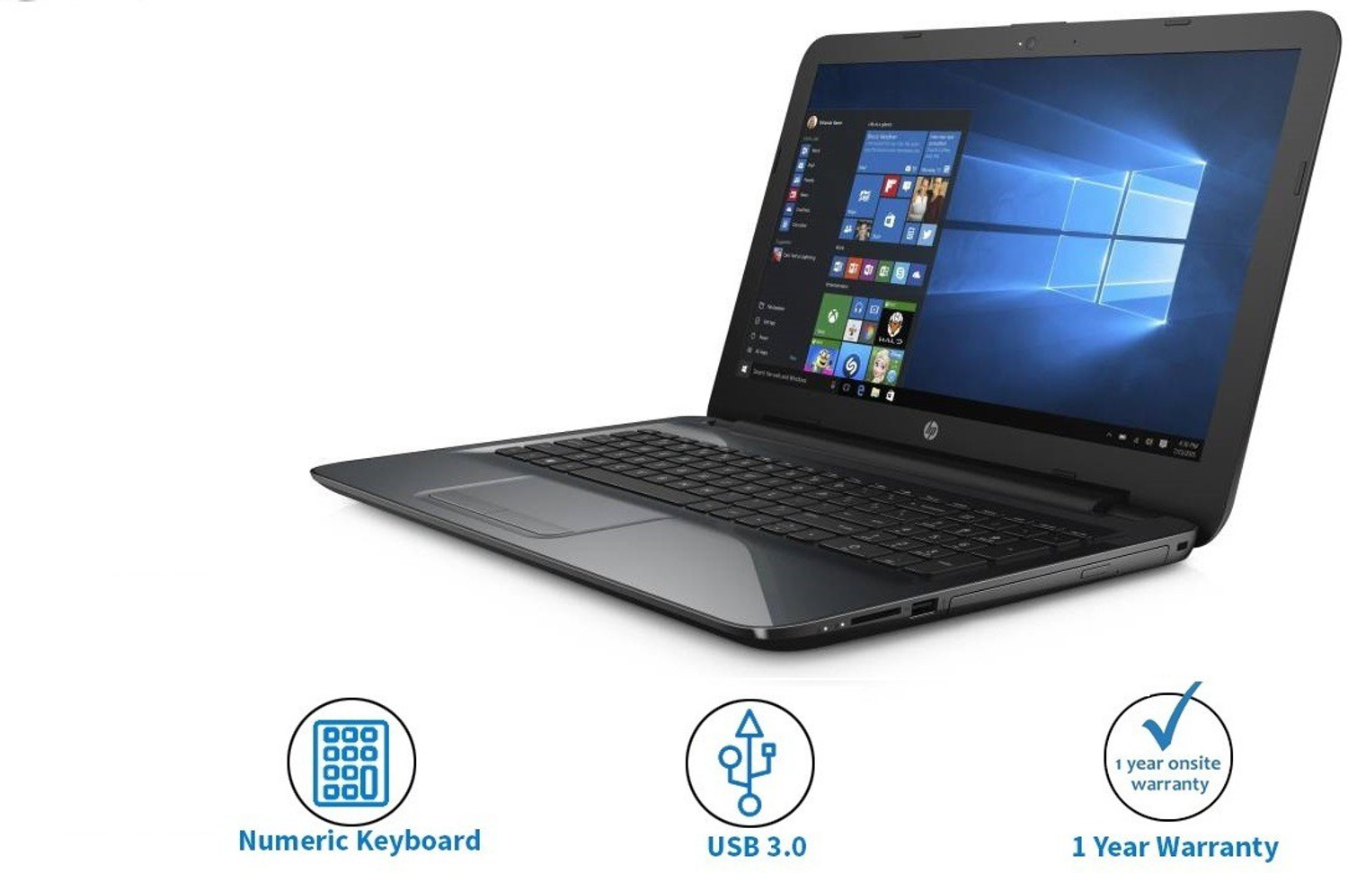 Image of HP AMD APU Quad Core A8 A8-7410 - (4 GB /1 TB HDD /Windows 10 Home) 15-BG004AU Laptop