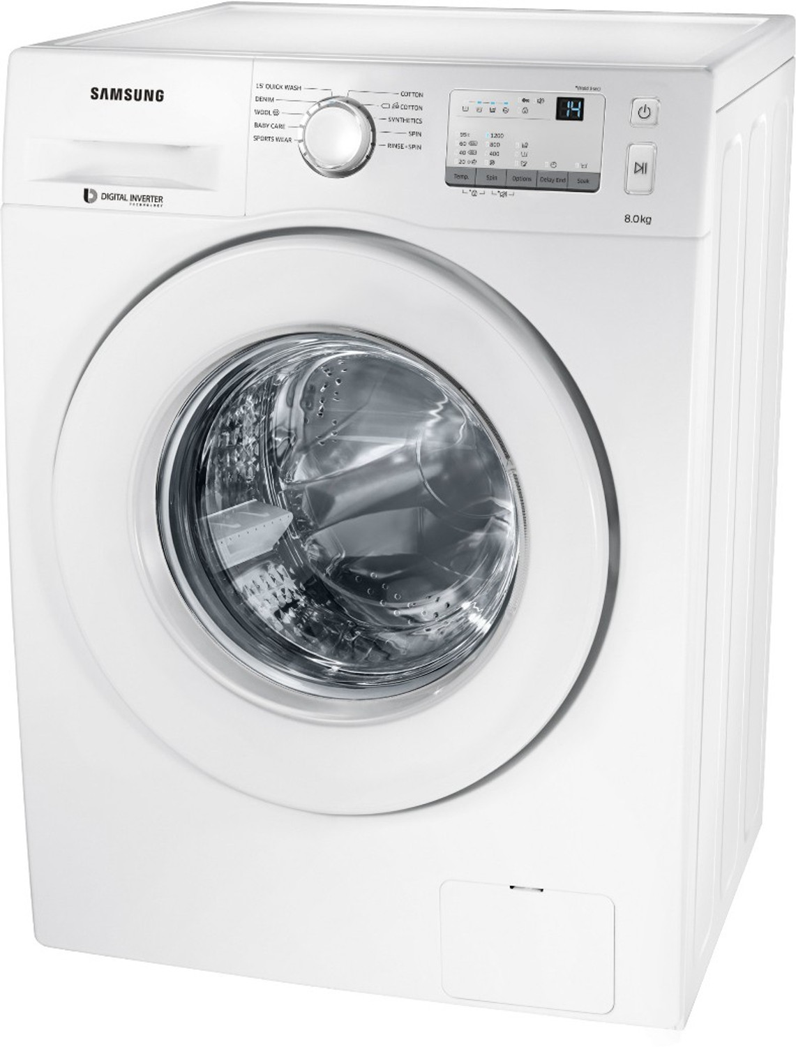 Image of Samsung 8 kg Inverter Fully Automatic Front Load Washing Machine with In-built Heater White