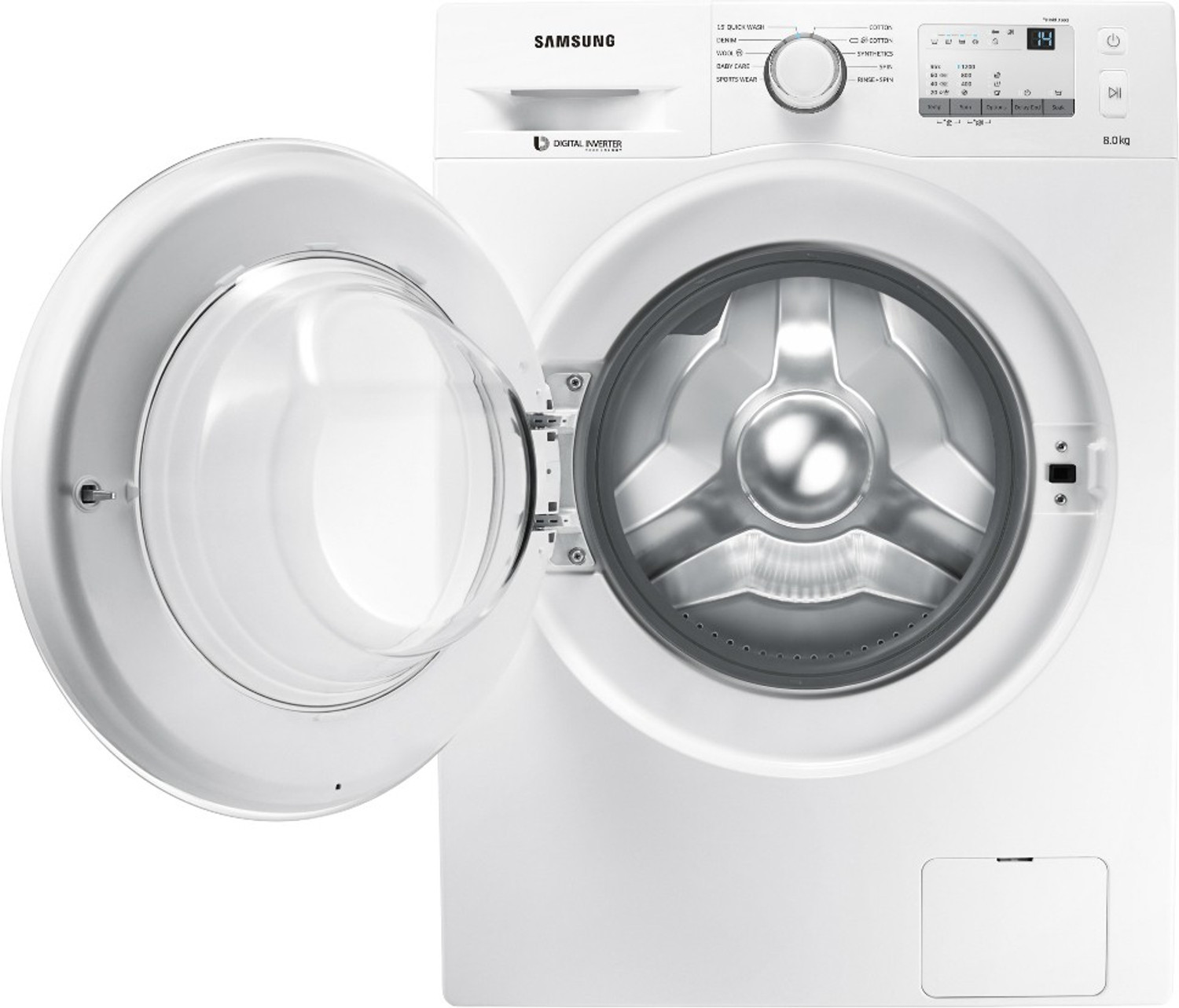 Image of Samsung 8 kg Inverter Fully Automatic Front Load Washing Machine with In-built Heater White