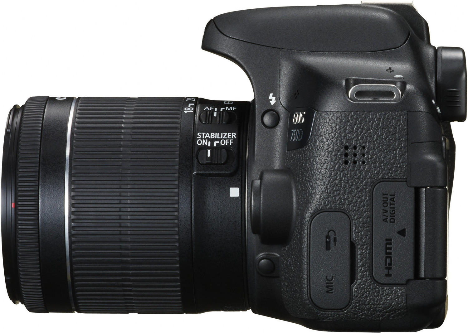 Image of Canon EOS 750D DSLR Camera Body with Single Lens: 18-55mm (16 GB SD Card + Camera Bag)