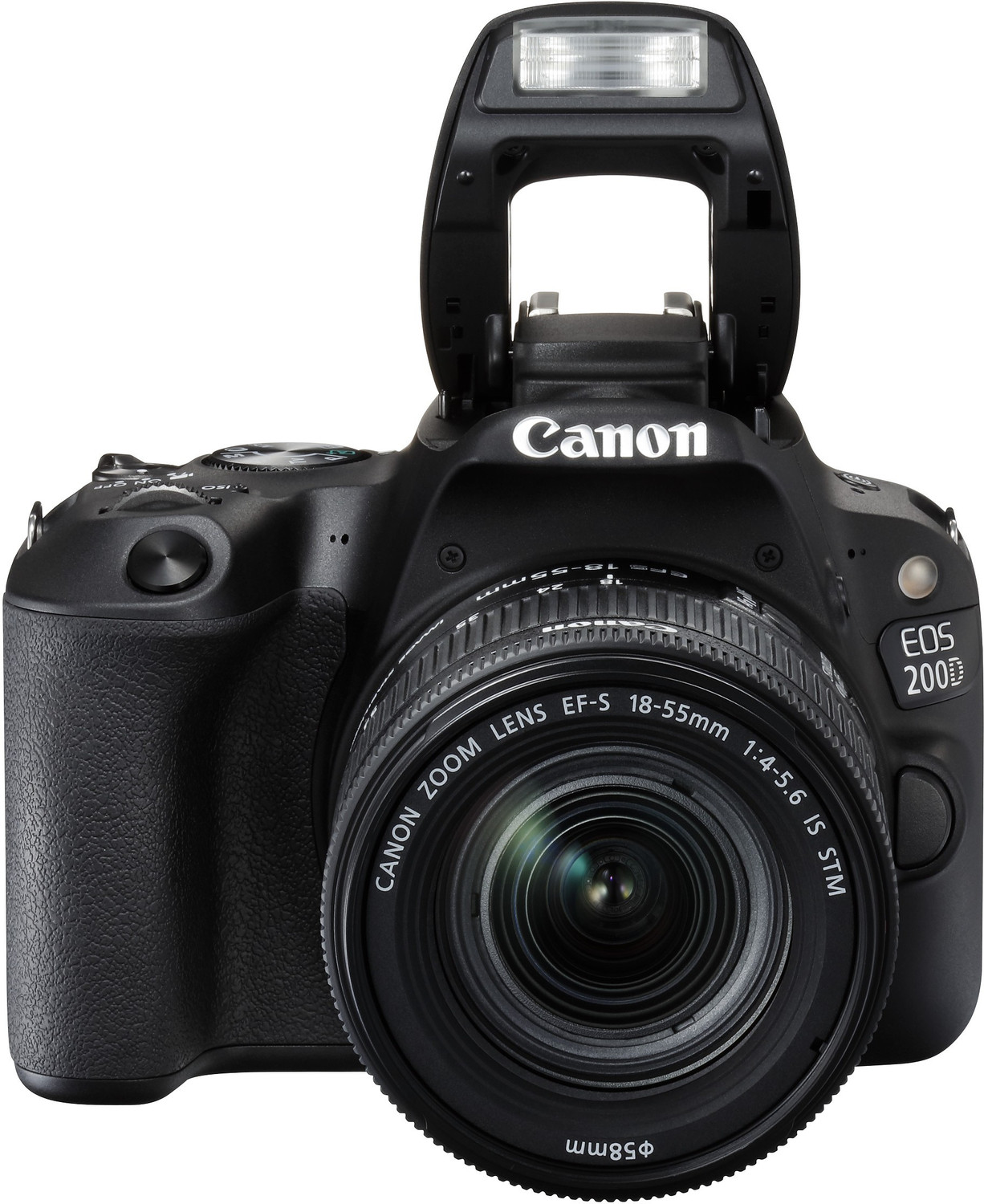Image of Canon EOS 200D DSLR Camera Body with Single Lens: EF-S18-55 IS STM (16 GB SD Card + Camera Bag)