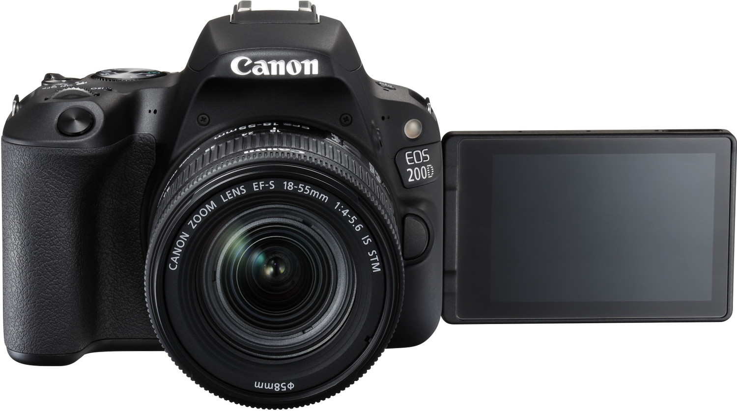 Image of Canon EOS 200D DSLR Camera Body with Single Lens: EF-S18-55 IS STM (16 GB SD Card + Camera Bag)