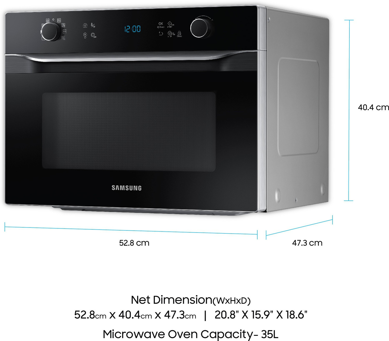 Image of SAMSUNG 35 L Convection Microwave Oven (MC35J8085PT, Stainless Silver)