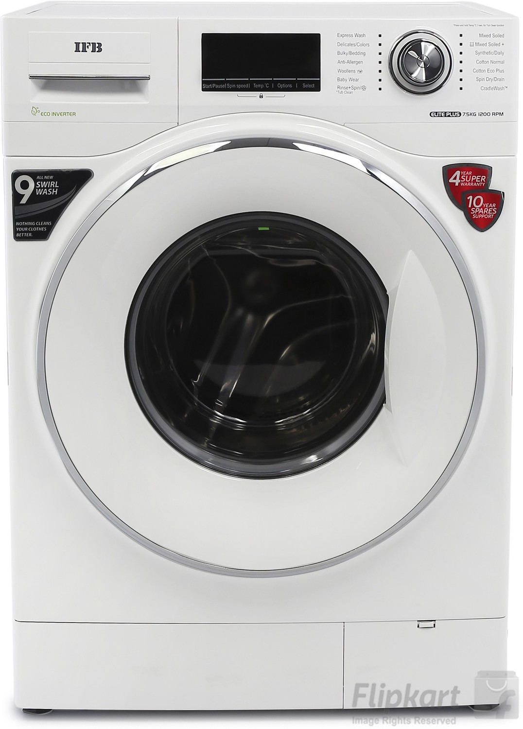 Image of IFB 7.5 kg 5 Star Fully Automatic Front Load Washing Machine with In-built Heater White