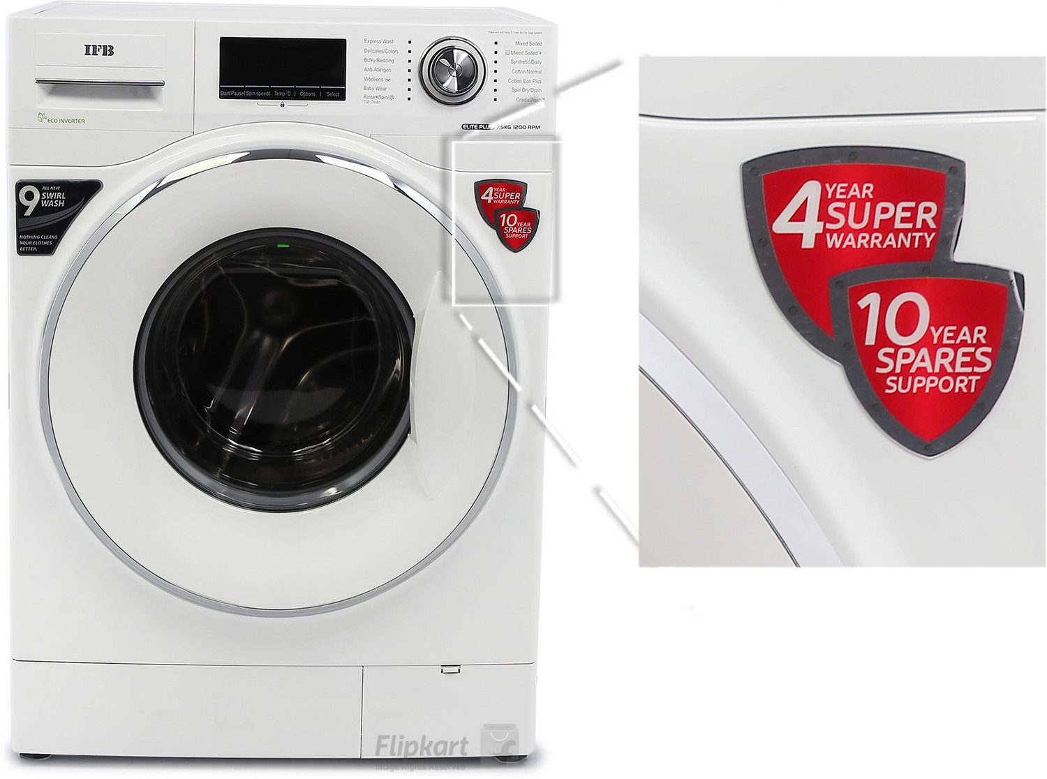 Image of IFB 7.5 kg 5 Star Fully Automatic Front Load Washing Machine with In-built Heater White