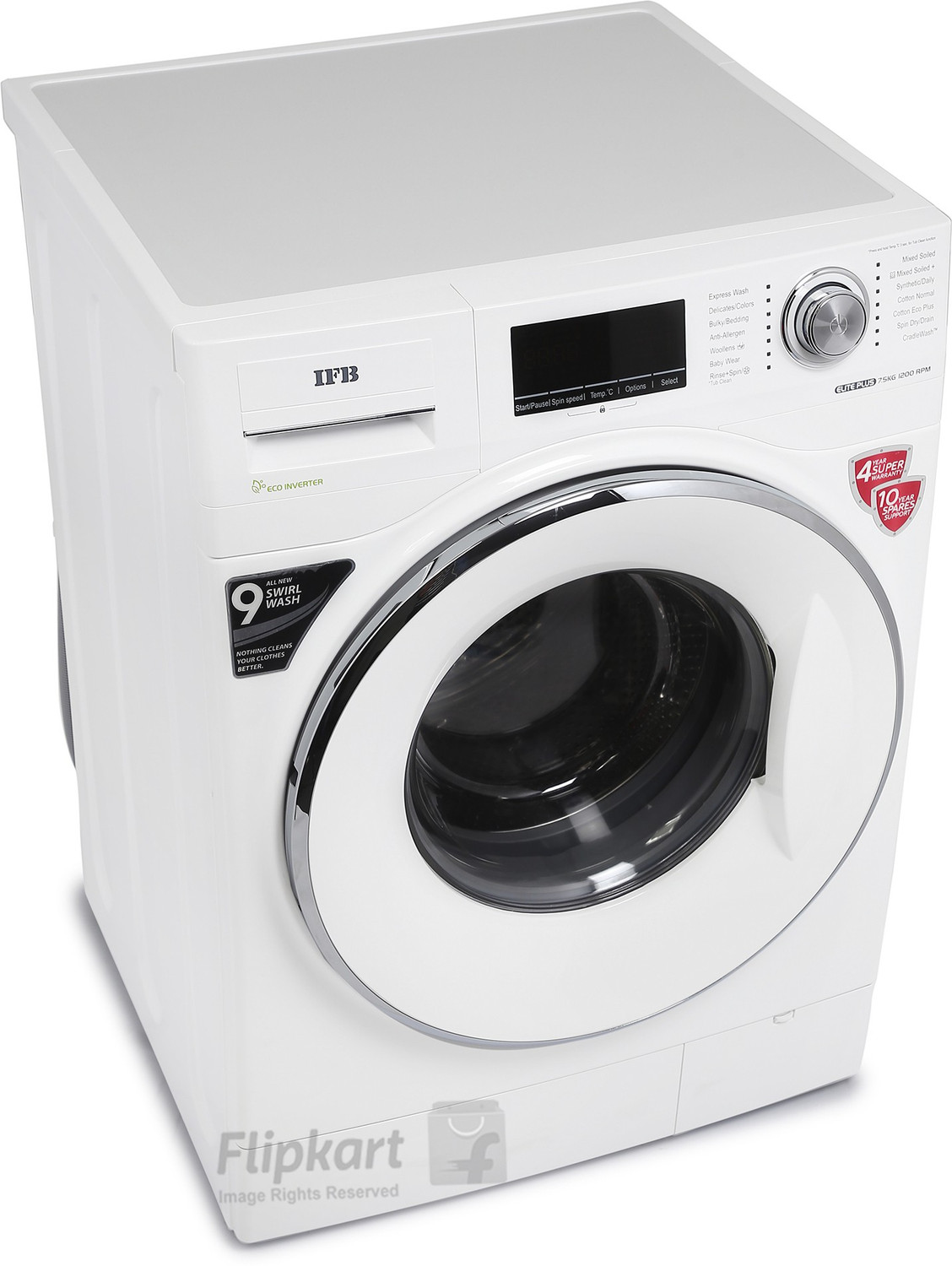 Image of IFB 7.5 kg 5 Star Fully Automatic Front Load Washing Machine with In-built Heater White