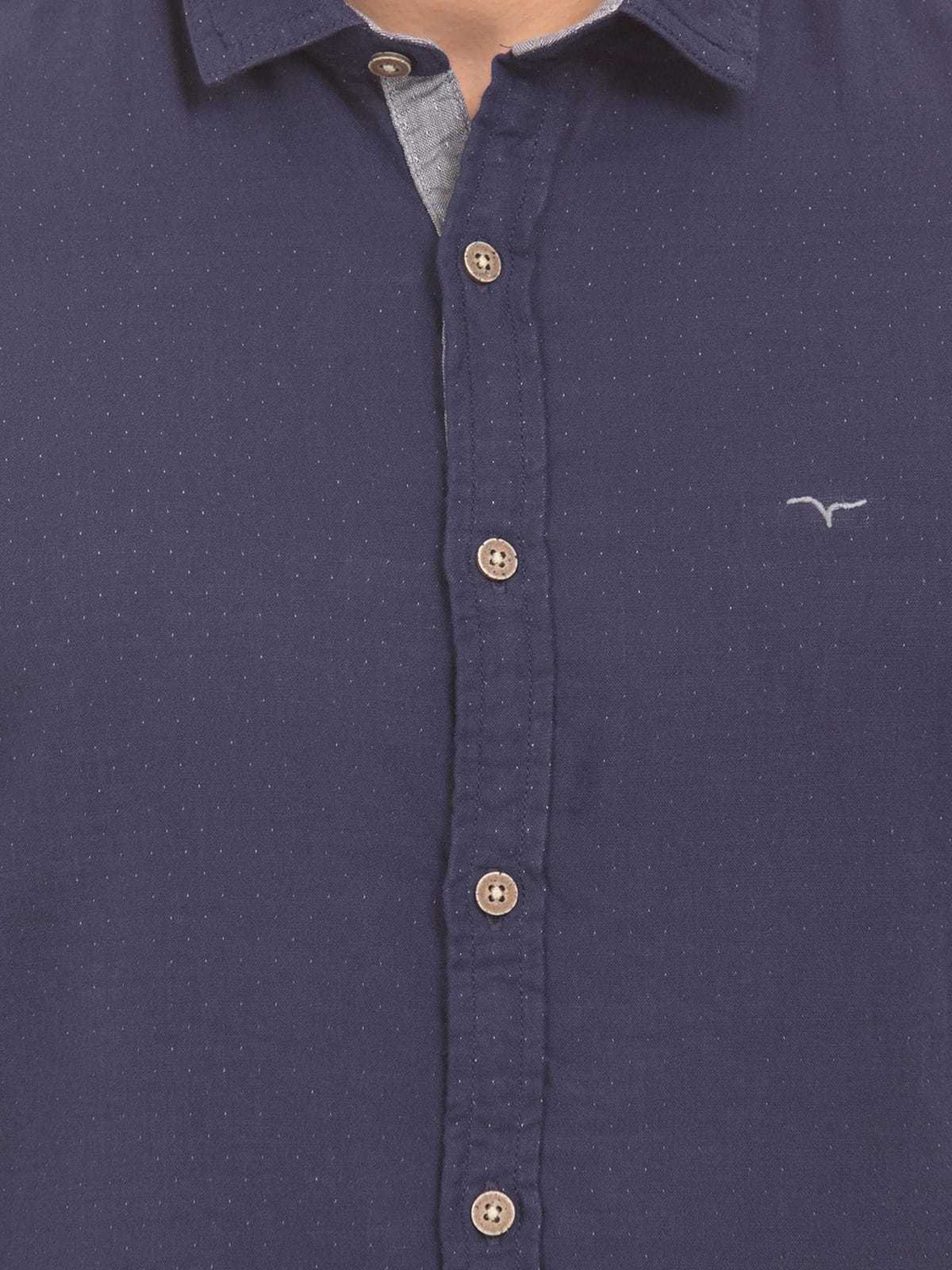 Image of FLYING MACHINE Men Checkered Casual Blue Shirt