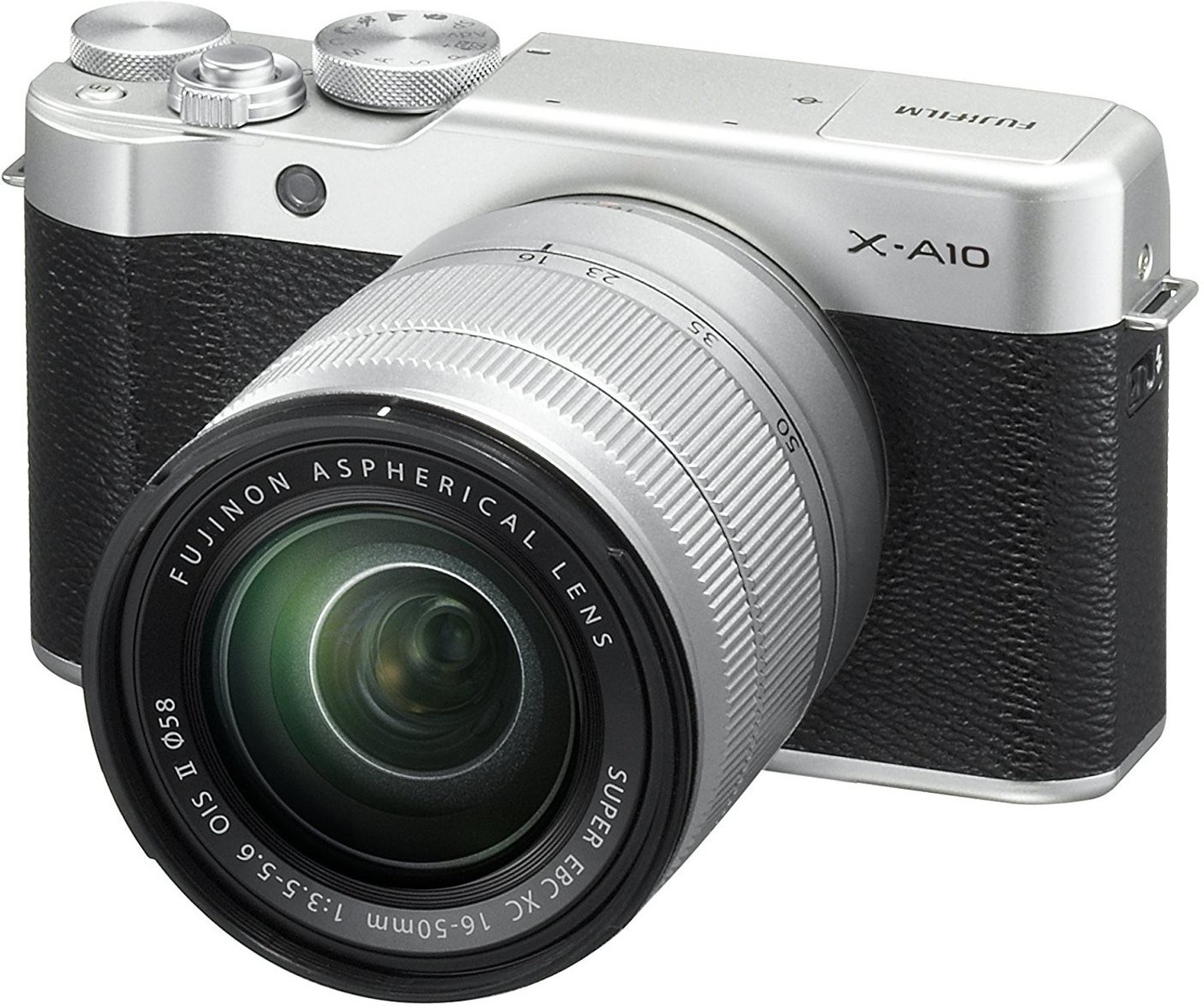 Image of FUJIFILM X-A10 Silver With XC 16-50mm F3.5-5.6 OIS II Lens Mirrorless Camera Kit