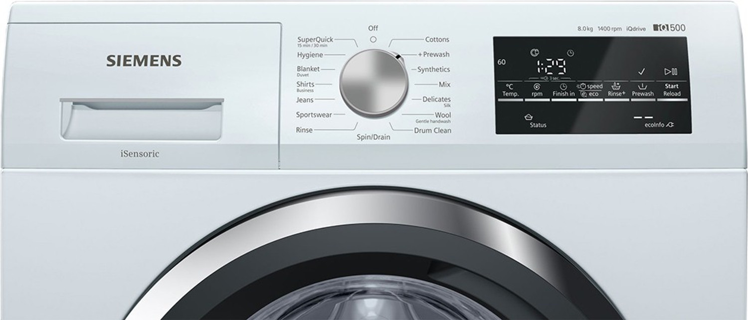 Image of Siemens 8 kg Fully Automatic Front Load Washing Machine White