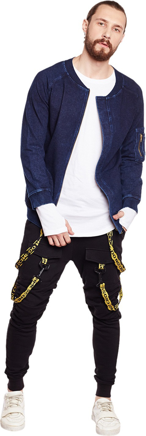 Fugazee solid men's top black track pants