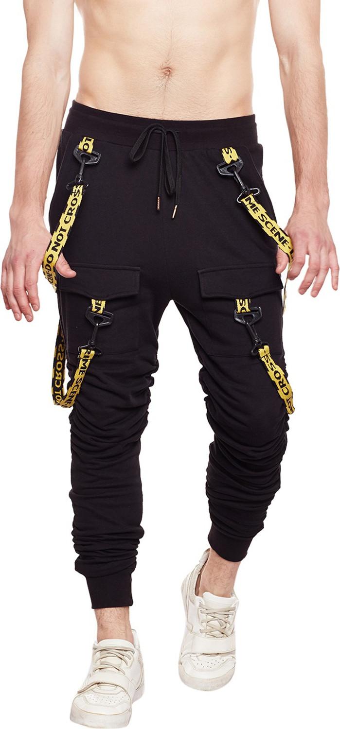 Fugazee solid men's black on sale track pants