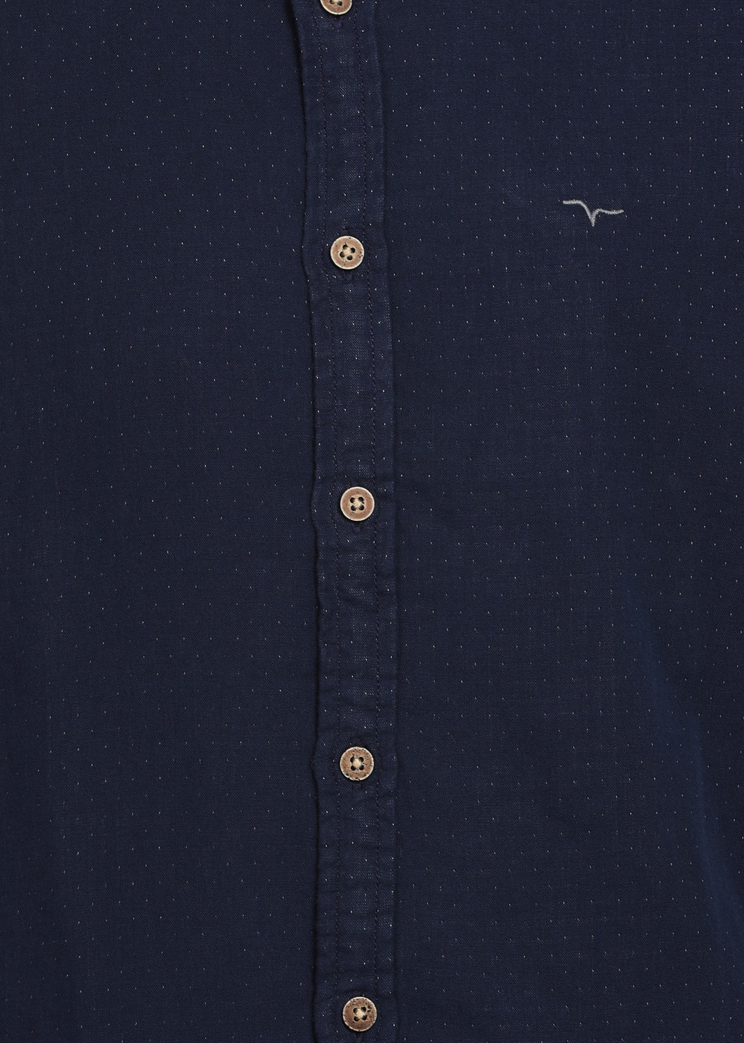 Image of FLYING MACHINE Men Self Design Casual Dark Blue Shirt