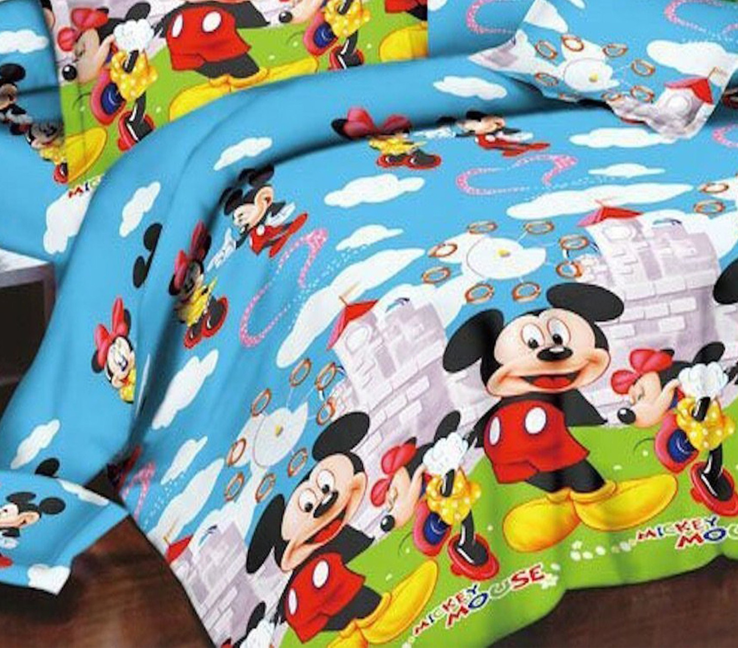 Image of KOMFORT CREATIONS Microfiber Double Flat 160 TC 3D Printed 1 Bedsheet with 2 Pillow Covers