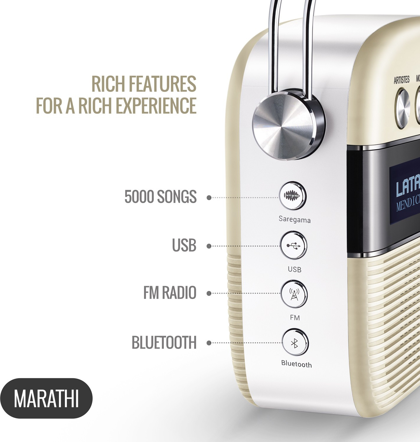 Image of SAREGAMA Carvaan Marathi 10 W Bluetooth Speaker