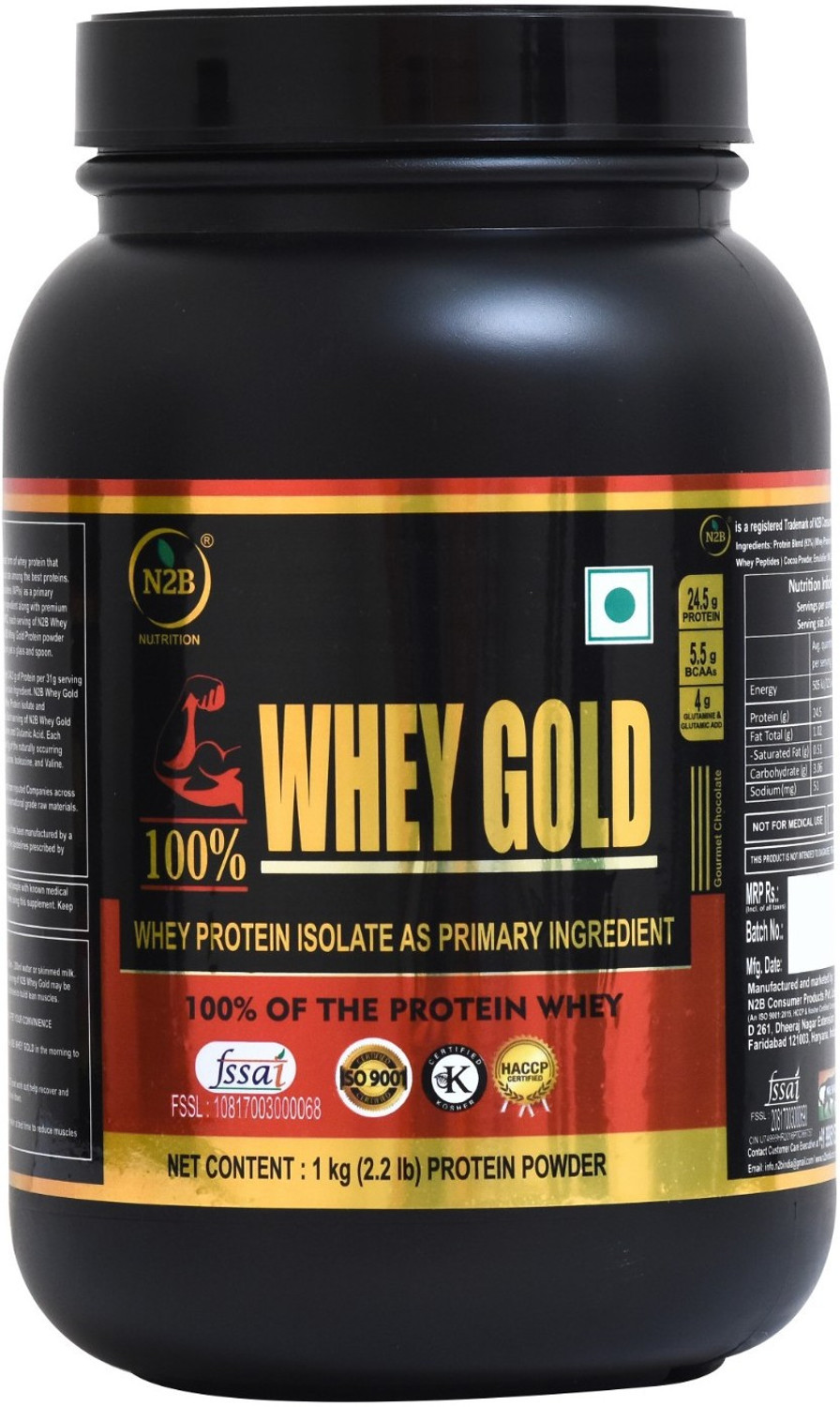 N2B 100% Whey Gold Protein Supplement Powder Weight Gainers/Mass Gaine