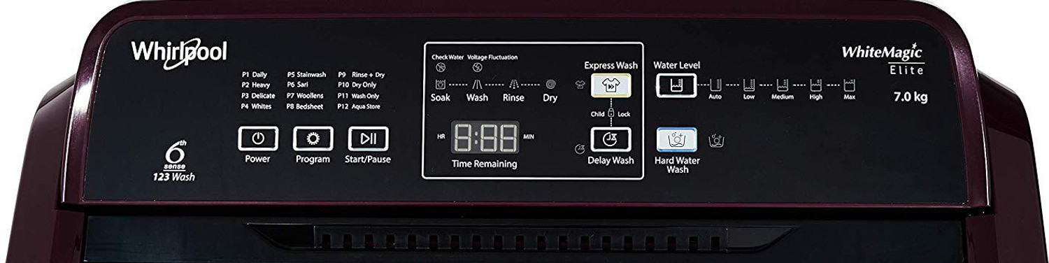 Image of Whirlpool 7 kg 5 Star, Hard Water wash Fully Automatic Top Load Washing Machine Maroon