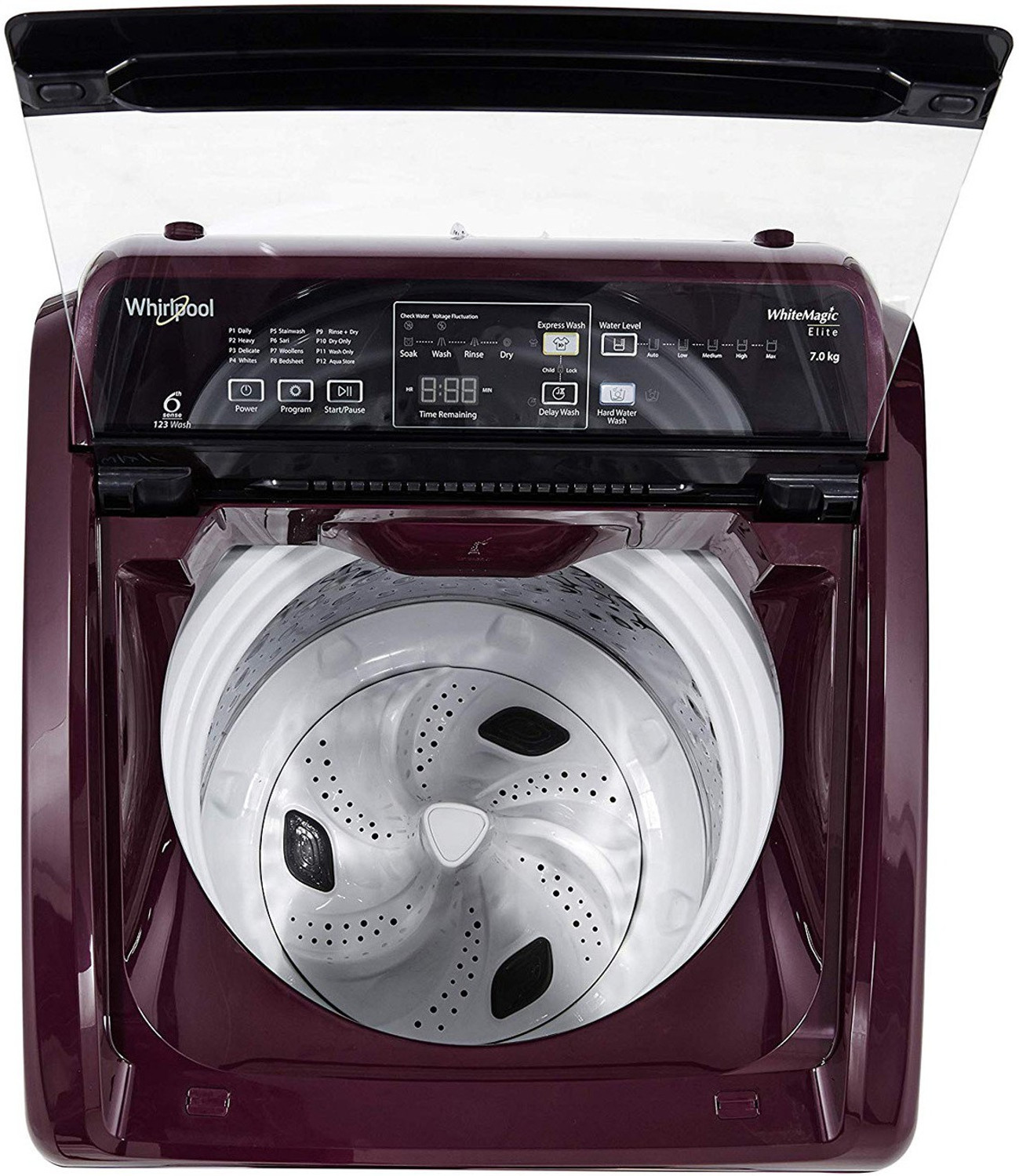 Image of Whirlpool 7 kg 5 Star, Hard Water wash Fully Automatic Top Load Washing Machine Maroon
