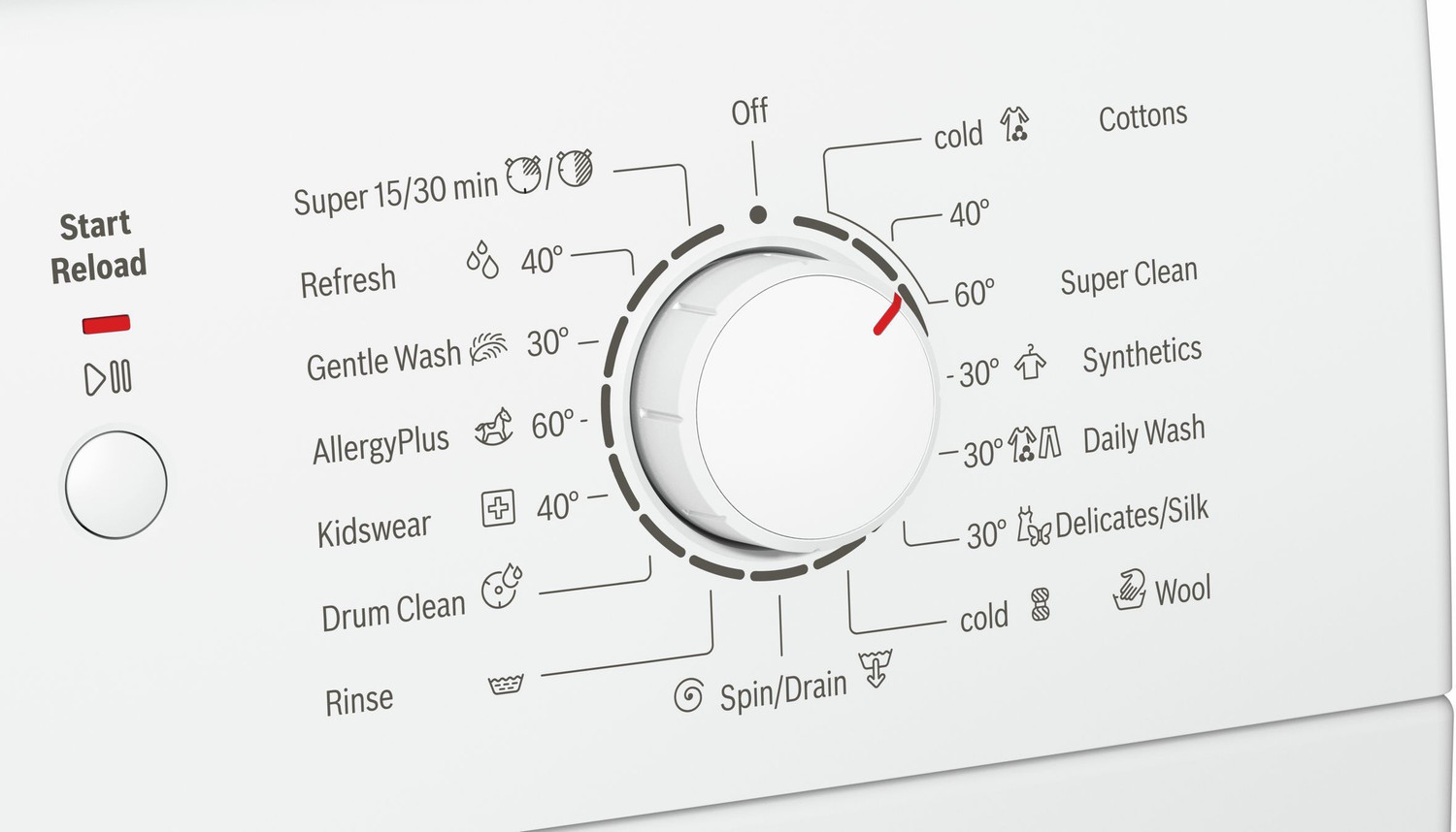 Image of BOSCH 7 kg Fully Automatic Front Load Washing Machine with In-built Heater White