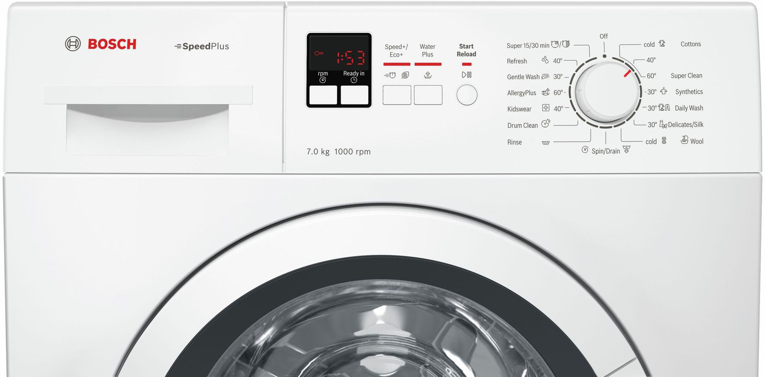 Image of BOSCH 7 kg Fully Automatic Front Load Washing Machine with In-built Heater White