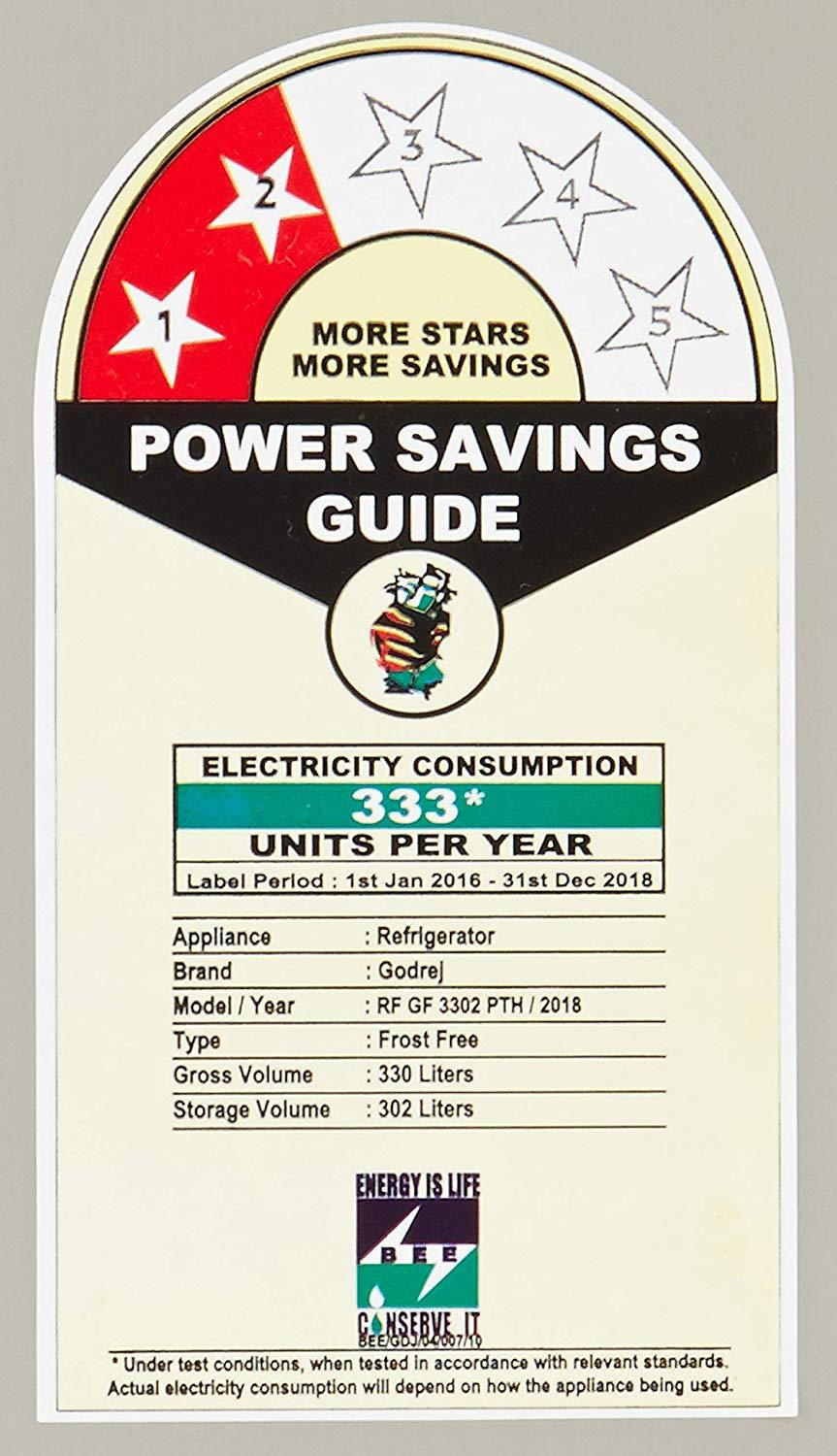 Image of Godrej 330 L Frost Free Double Door 2 Star Refrigerator