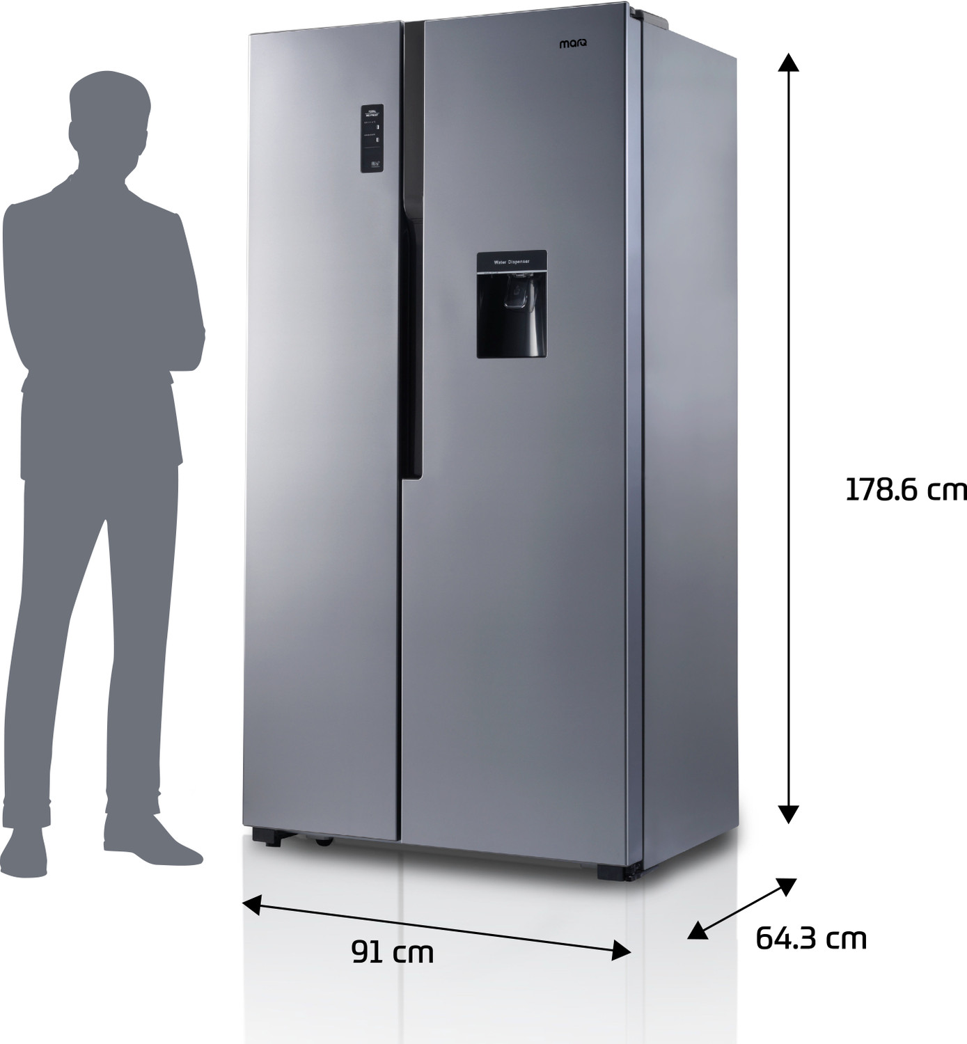 Image of MarQ by Flipkart 560 L Frost Free Side by Side Refrigerator with Water Dispenser