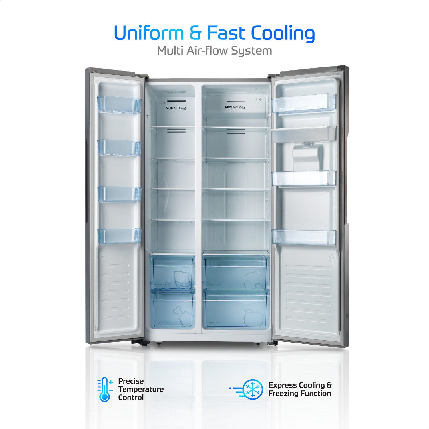 Image of MarQ by Flipkart 560 L Frost Free Side by Side Refrigerator with Water Dispenser