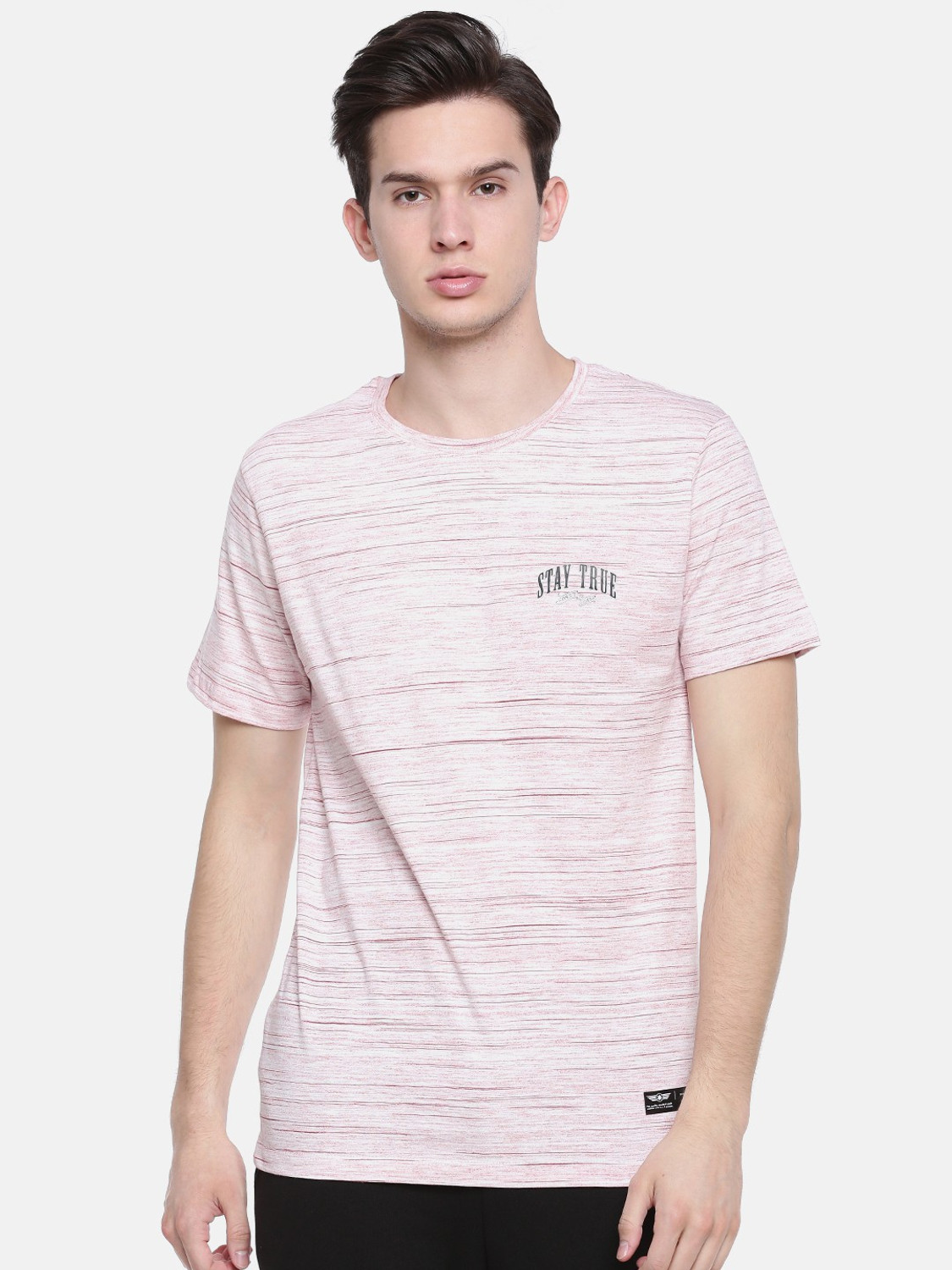 Image of Force NXT Pack of 2 Men Self Design Round Neck Reversible Polycotton Multicolor T-Shirt